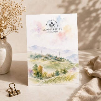 Cartão Postal De Festividades Colinas de Munnar Kerala, Índia | Plantação de Chá