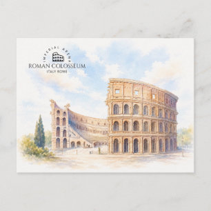 Cartão Postal De Festividades Coliseu Romano Itália Roma, Paisagem Arquitetônica