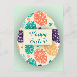 Cartão Postal De Festividades Colorful Easter Egg Postcard