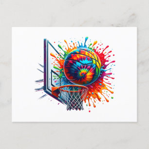 Cartão Postal De Festividades Colorida Colorida de Basquete Colorida Color Color