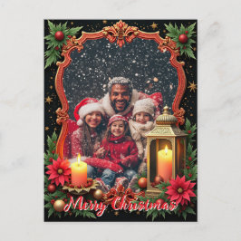 Cartão Postal De Festividades Com foto própria Cumprimentos Golden Glow
