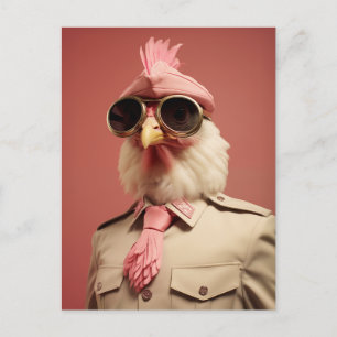 Cartão Postal De Festividades Comandante de Galinha de Páscoa Elegante