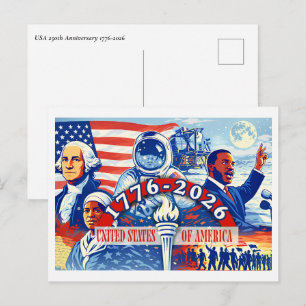 Cartão Postal De Festividades Comemorativo 1776-2026 Semiquincentenário dos EUA