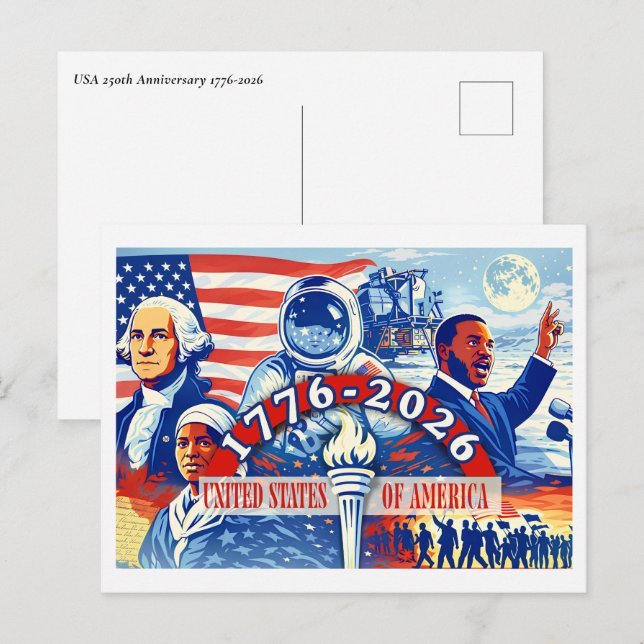 Cartão Postal De Festividades Commemorative 1776-2026 USA’s Semiquincentennial (Frente/Verso)