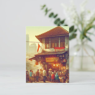 Cartão Postal De Festividades Compro Café da Rua Jakarta