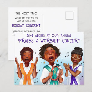 Cartão Postal De Festividades Concerto de Coro Afro-Americano de Feriado