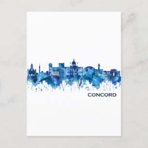Cartão Postal De Festividades Concord New Hampshire Skyline Blue