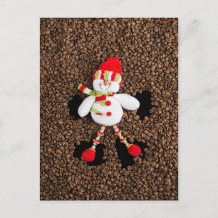 Cartão Postal De Festividades Condecoração do boneco de neve de Natal