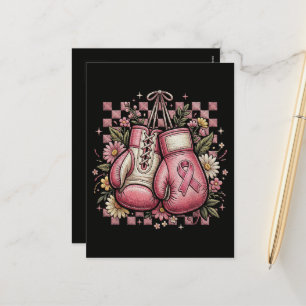 Cartão Postal De Festividades Conscientização do Câncer de Mama Laço Rosa