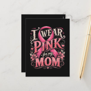 Cartão Postal De Festividades Conscientização sobre o Câncer de Mama Eu Uso Rosa