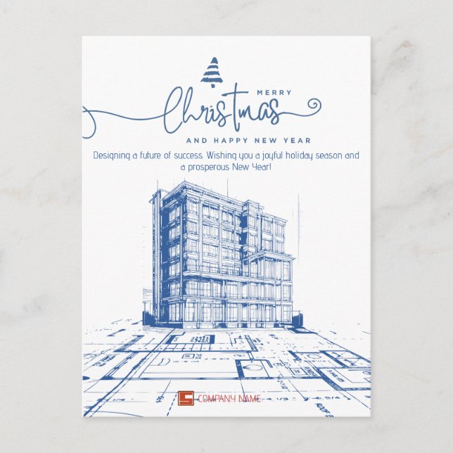 Cartão Postal De Festividades Construção e Design personalizados, projeto arquit (Frente)