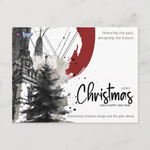Cartão Postal De Festividades Construtor de Arquitetura Construção Natal Moderno