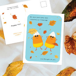Cartão Postal De Festividades Contando Bênçãos | Cartão de Outono com Candy Corn