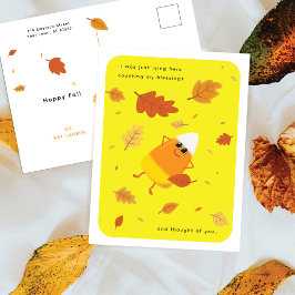 Cartão Postal De Festividades Contando Minhas Bênçãos | Candy Corn Amarelo de Ou
