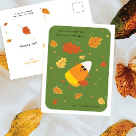Cartão Postal De Festividades Contando Minhas Bênçãos | Candy Corn Verde de Outo