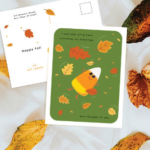 Cartão Postal De Festividades Contando Minhas Bênçãos Queda de milho verde doc