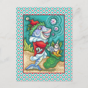 CARTÃO POSTAL DE FESTIVIDADES CONTOS DE PEIXE DO PAPAI NOEL, ESTRELAS DO MAR, SA