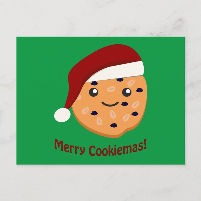 Cartão Postal De Festividades Cookiemas de feliz cookie de Natal (Frente)