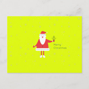 Cartão Postal De Festividades Cor feita sob encomenda lisa moderna do papai noel