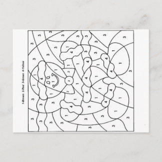 Cartão Postal De Festividades Cor por número