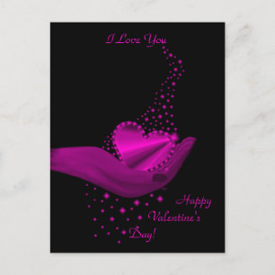 Cartão Postal De Festividades Coração Arco-Íris com Estrelas