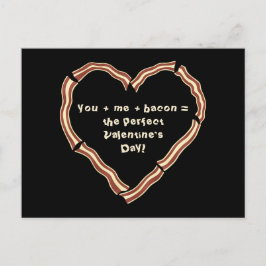 Cartão Postal De Festividades Coração bacon engraçado