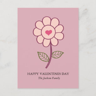 Cartão Postal De Festividades coração da flor