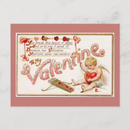 Cartão Postal De Festividades Coração De Encaminhamento Cupido Para O Meu Cartão