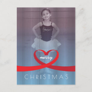 Cartão Postal De Festividades Coração de Fita