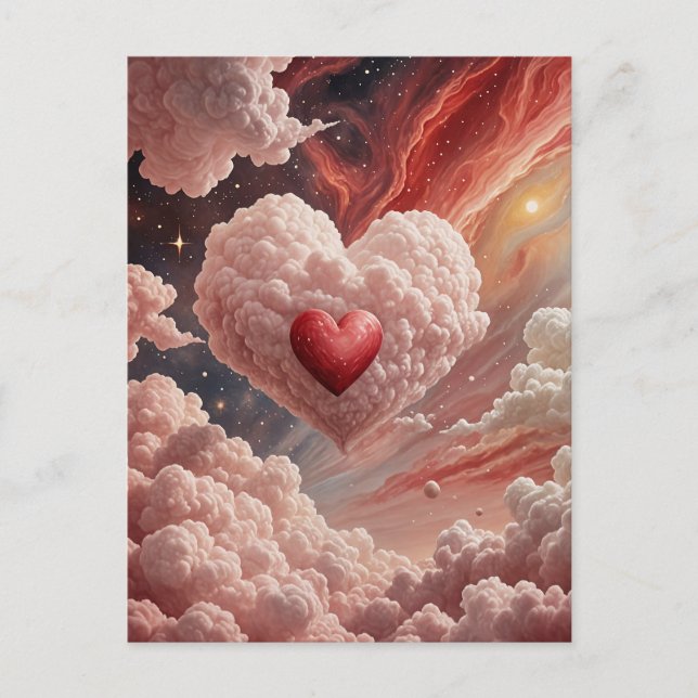 Cartão Postal De Festividades Coração Galáctico (Frente)
