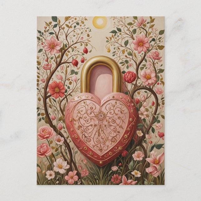 Cartão Postal De Festividades Coração Guardado (Frente)