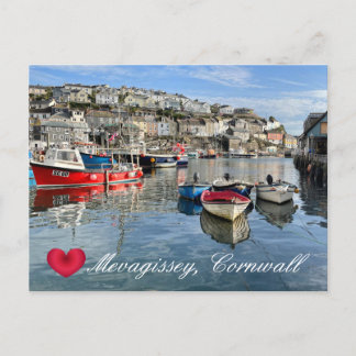 Cartão Postal De Festividades Coração Personalizado Mevagissey Peixe Desembarque