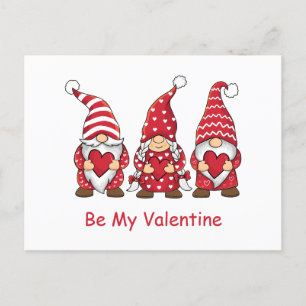 Cartão Postal De Festividades Corações de Gnomos Vermelhos Crianças da Moda Prof