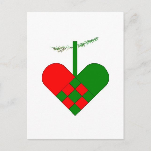 Cartão Postal De Festividades Corações de Natal escandinavos (Frente)