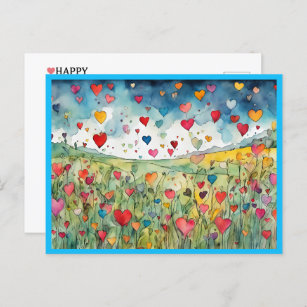 Cartão Postal De Festividades Corações do feliz dia de os namorados