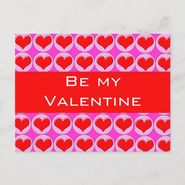 Cartão Postal De Festividades Corações Vermelhos (Frente)