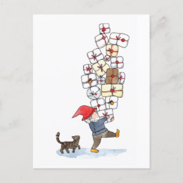 Cartão Postal De Festividades Corante de Natal do Tomten Sueco Bonito