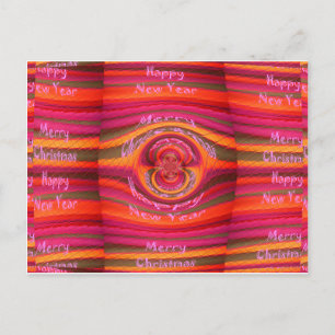 Cartão Postal De Festividades Cores Felizes Feliz Natal Feliz Ano Novo Desig