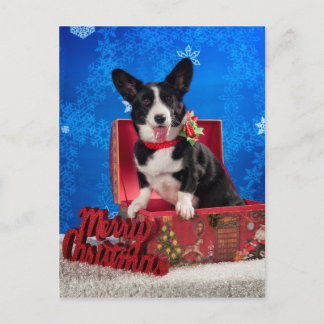 Cartão Postal De Festividades Corgi Christmas