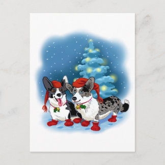 CARTÃO POSTAL DE FESTIVIDADES CORGI CHRISTMAS