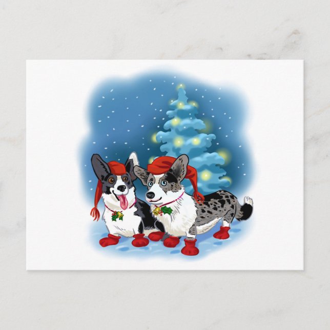 CARTÃO POSTAL DE FESTIVIDADES CORGI CHRISTMAS (Frente)