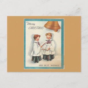 Cartão Postal De Festividades Coro de Meninos de Natal Antigo