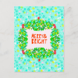 Cartão Postal De Festividades Coroa Alegre e Brilhante