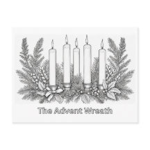 Coroa de Advento & Velas para Colorir Imagem Color