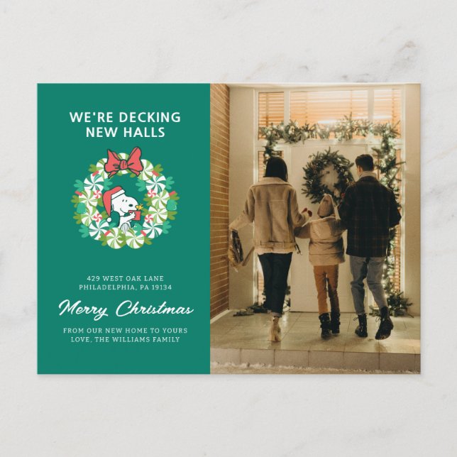 Cartão Postal De Festividades Coroa de Natal de Hortelã Feliz Natal (Frente)