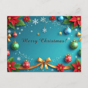 Cartão Postal De Festividades Coroa de Natal Festiva