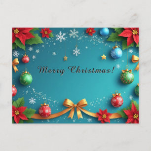 Cartão Postal De Festividades Coroa de Natal Festiva