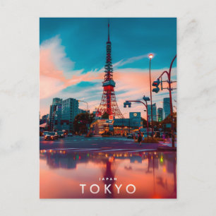 Cartão Postal De Festividades Coroa de Neon de Tóquio: Tokyo Tower no Coração 20