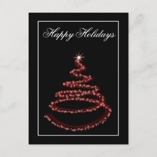 Cartão Postal De Festividades Corporação de Árvore de Natal Vermelho