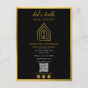 Cartão Postal De Festividades Corretor de Imóveis Realtor Chave de Ouro Logotipo